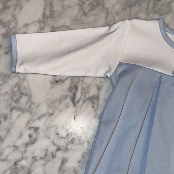 NWT KISSY KISSY BEAR BLUE & WHITE FOOTIE 6/9M - Picture 3 of 8